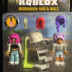 Roblox Collection Brookhaven Hair & Nails 3" Action Figures w/ Virtual Item New